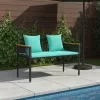  Kerti pad Fekete és Türkiz 117 x 54 x 74.5 cm polirattan