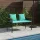  Kerti pad Fekete és Türkiz 117 x 54 x 74.5 cm polirattan