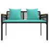  Kerti pad Fekete és Türkiz 117 x 54 x 74.5 cm polirattan