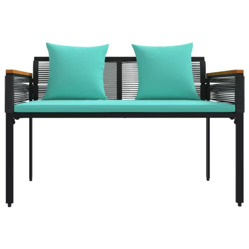  Kerti pad Fekete és Türkiz 117 x 54 x 74.5 cm polirattan