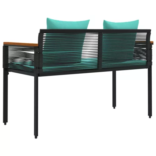  Kerti pad Fekete és Türkiz 117 x 54 x 74.5 cm polirattan