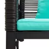  Kerti pad Fekete és Türkiz 117 x 54 x 74.5 cm polirattan