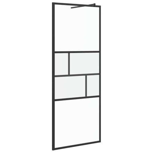  Walk-in zuhanyfal Fekete 80 x 195 x 0.5 cm Üveg és Alumínium