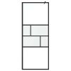  Walk-in zuhanyfal Fekete 80 x 195 x 0.5 cm Üveg és Alumínium