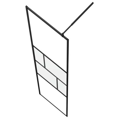  Walk-in zuhanyfal Fekete 80 x 195 x 0.5 cm Üveg és Alumínium