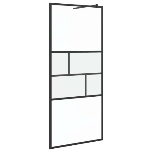  Walk-in zuhanyfal Fekete 80 x 195 x 0.5 cm Üveg és Alumínium