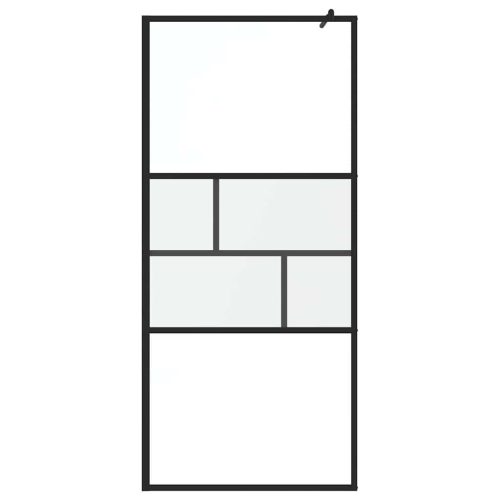  Walk-in zuhanyfal Fekete 80 x 195 x 0.5 cm Üveg és Alumínium