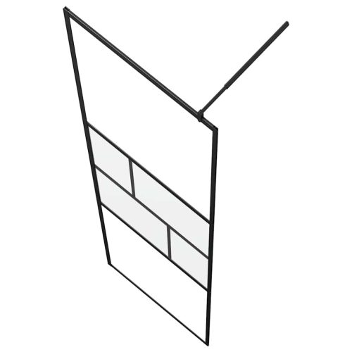  Walk-in zuhanyfal Fekete 80 x 195 x 0.5 cm Üveg és Alumínium