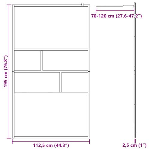  Walk-in zuhanyfal Fekete 80 x 195 x 0.5 cm Üveg és Alumínium