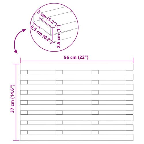  Fürdőszoba szőnyeg Egyszínű Barna 100 x 53 cm faszínű