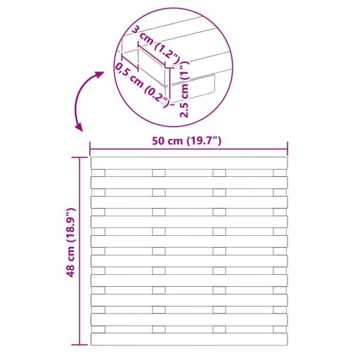  Fürdőszoba szőnyeg Egyszínű Barna 100 x 53 cm faszínű