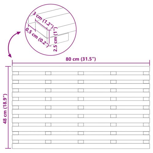  Fürdőszoba szőnyeg Egyszínű Barna 100 x 53 cm faszínű
