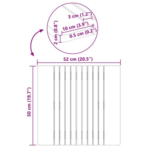  Fürdőszoba szőnyeg Egyszínű Barna 59 x 40 cm faszínű