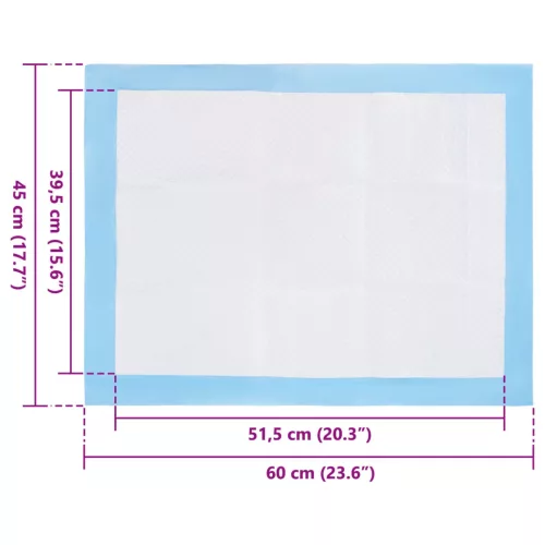  Háziállat Képző Párna 50 pcs Kék és Fehér 60 x 45 cm