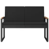  Kerti pad párnával Fekete 107 x 61 x 80 cm polirattan