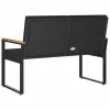  Kerti pad párnával Fekete 107 x 61 x 80 cm polirattan