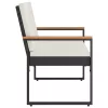  Kerti pad Fekete és krémfehér 107 x 61 x 80 cm polirattan