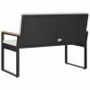  Kerti pad Fekete és krémfehér 107 x 61 x 80 cm polirattan