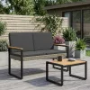  Kerti pad Szürke és sötétszürke 107 x 61 x 80 cm polirattan