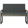 Kerti pad Szürke és sötétszürke 107 x 61 x 80 cm polirattan