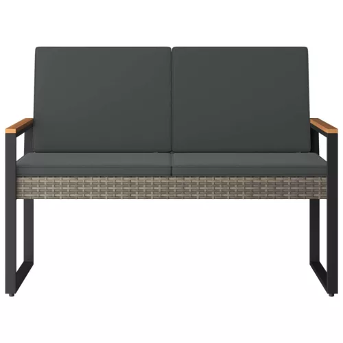  Kerti pad Szürke és sötétszürke 107 x 61 x 80 cm polirattan