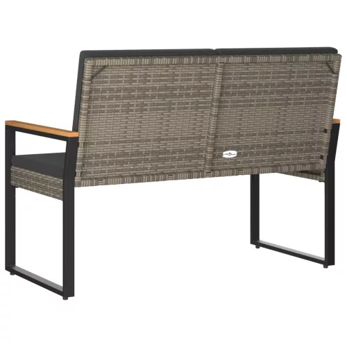  Kerti pad Szürke és sötétszürke 107 x 61 x 80 cm polirattan