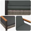  Kerti pad Szürke és sötétszürke 107 x 61 x 80 cm polirattan