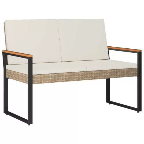  Kerti pad Beige és Krémszínű 107 x 61 x 80 cm polirattan