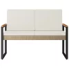  Kerti pad Beige és Krémszínű 107 x 61 x 80 cm polirattan