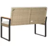  Kerti pad Beige és Krémszínű 107 x 61 x 80 cm polirattan