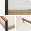  Kerti pad Beige és Krémszínű 107 x 61 x 80 cm polirattan