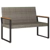  Kerti pad Szürke és sötétkék 107 x 61 x 80 cm polirattan