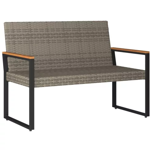  Kerti pad Szürke és sötétkék 107 x 61 x 80 cm polirattan