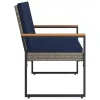  Kerti pad Szürke és sötétkék 107 x 61 x 80 cm polirattan
