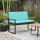  Kerti pad párnával Fekete és Türkiz 107 x 61 x 80 cm polirattan