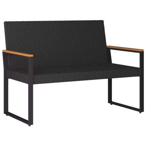  Kerti pad párnával Fekete és Türkiz 107 x 61 x 80 cm polirattan