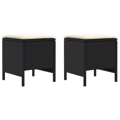  Kerti lábtartó 2 Darab Fekete és Krém 38 x 38 x 45 cm PE Rattan