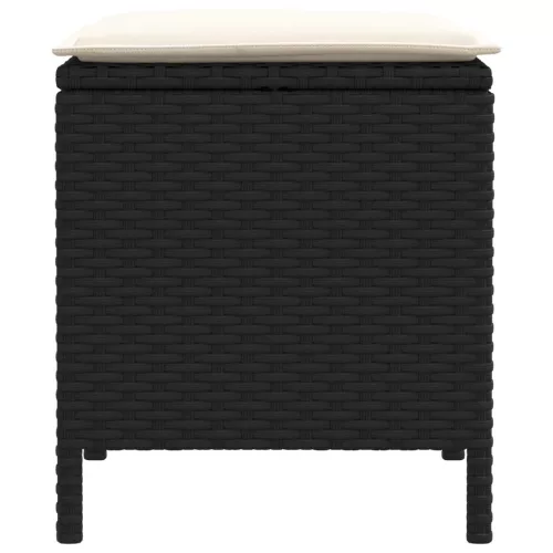  Kerti lábtartó 2 Darab Fekete és Krém 38 x 38 x 45 cm PE Rattan