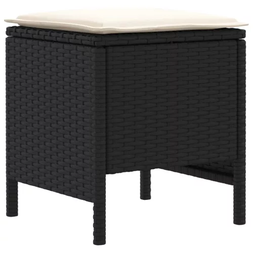  Kerti lábtartó 2 Darab Fekete és Krém 38 x 38 x 45 cm PE Rattan