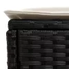  Kerti lábtartó 2 Darab Fekete és Krém 38 x 38 x 45 cm PE Rattan