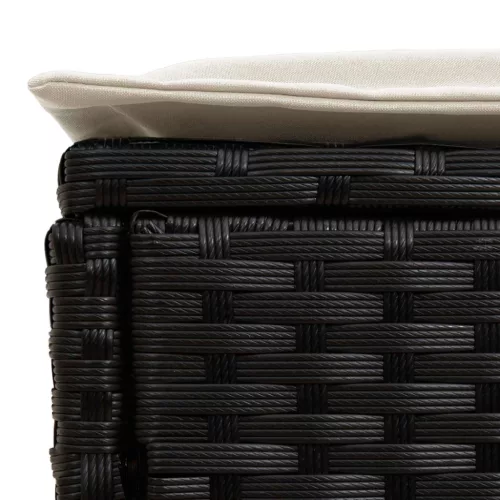  Kerti lábtartó 2 Darab Fekete és Krém 38 x 38 x 45 cm PE Rattan