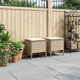    Kerti lábtartó 2 Darab Beige és krém 38 x 38 x 45 cm PE Rattan