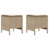  Kerti lábtartó 2 Darab Beige és krém 38 x 38 x 45 cm PE Rattan