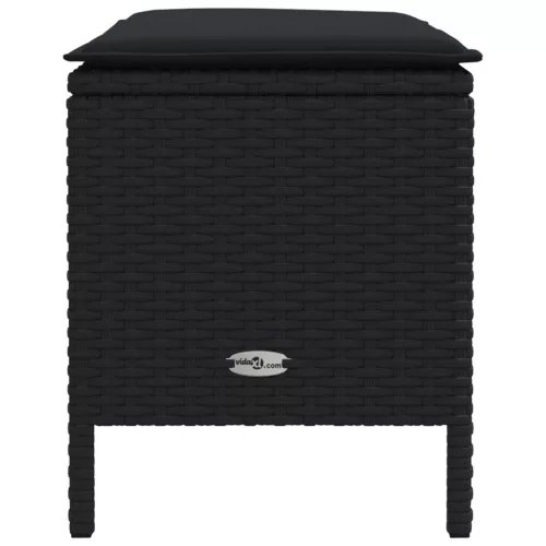  Kerti lábtartó párnával Fekete 80 x 38 x 45 cm PE Rattan