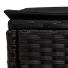  Kerti lábtartó párnával Fekete 80 x 38 x 45 cm PE Rattan