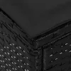  Kerti lábtartó párnával Fekete 80 x 38 x 45 cm PE Rattan