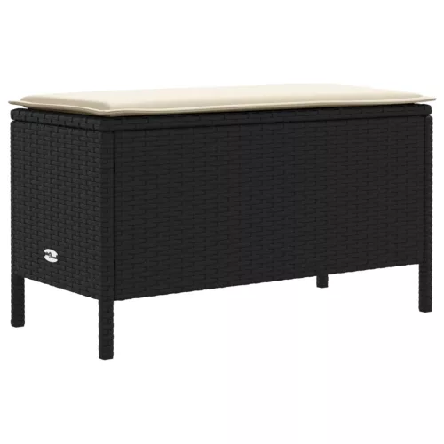  Kerti lábtartó Fekete és Krém 80 x 38 x 45 cm PE Rattan