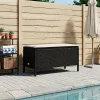  Kerti lábtartó Fekete és Krém 80 x 38 x 45 cm PE Rattan