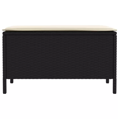  Kerti lábtartó Fekete és Krém 80 x 38 x 45 cm PE Rattan