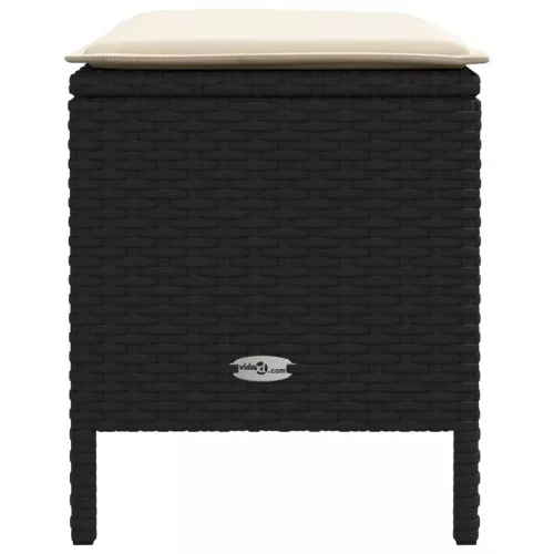  Kerti lábtartó Fekete és Krém 80 x 38 x 45 cm PE Rattan